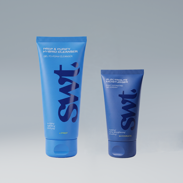 Locker Room bundle: PREP & PURIFY CLEANSER and ELECTROLITE MOISTURISER by SWT Skincare